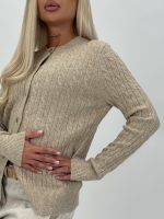 Pulover cardigan cu model torsade - imagine 15