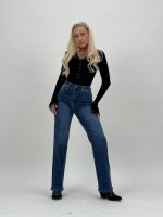 Jeans | Blug drept albastru cu ștrasuri