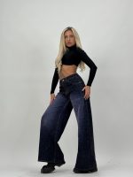 Jeans | Blug baggy cu imprimeu din catifea - imagine 2