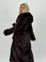 Jachetă din blană cu glugă și cordon - imagine 10