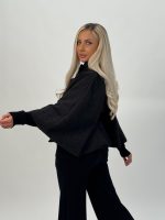 Poncho cu cordon în talie - imagine 22