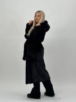 Jachetă din blană cu glugă și cordon - imagine 14