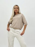 Pulover oversized accesorizat cu mânecă scurtă