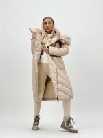 Jachetă lungă cu fermoar pe diagonală