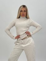 Pulover helancă cu model torsade - imagine 5