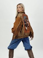 Jachetă oversized cu franjuri