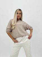 Pulover oversized accesorizat cu mânecă scurtă - imagine 2
