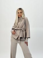 Poncho cu cordon în talie - imagine 11