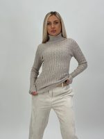 Pulover helancă cu model torsade