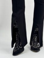 Pantalon evazat cu despicătură în față - imagine 6