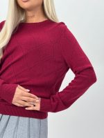 Pulover tricotat cu model romb - imagine 23