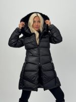 Jachetă 3/4 din fâș cu blană - imagine 23