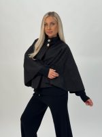 Poncho cu cordon în talie - imagine 21