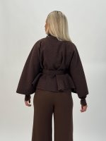 Poncho cu cordon în talie - imagine 18