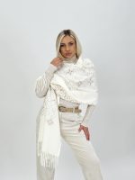 Eșarfă cu flori brodate - imagine 6