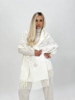 Eșarfă cu flori brodate - imagine 4