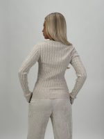 Pulover din tricot cu model torsade - imagine 4