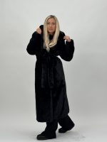 Jachetă din blană cu glugă și cordon - imagine 13