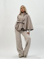 Poncho cu cordon în talie - imagine 8