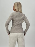Pulover din tricot cu model torsade - imagine 8