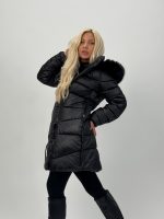 Jachetă 3/4 din fâș cu blană - imagine 26