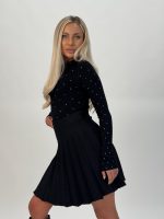 Pulover maletă model rigat cu ștrasuri - imagine 11