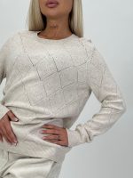 Pulover tricotat cu model romb - imagine 3