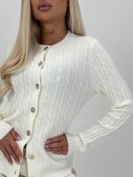 Pulover cardigan cu model torsade - imagine 5