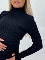 Pulover helancă cu model torsade - imagine 23