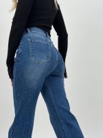 Jeans | Blug drept albastru cu ștrasuri - imagine 5