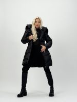 Jachetă 3/4 din fâș cu blană - imagine 22