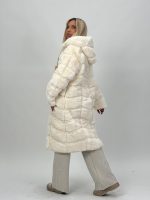 Jachetă lungă din blană cu glugă - imagine 9