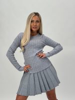 Pulover din tricot cu model torsade - imagine 18