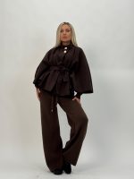 Poncho cu cordon în talie - imagine 14