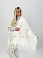 Eșarfă cu flori brodate - imagine 5