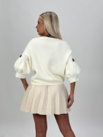 Pulover cu mânecă scurtă accesorizat - imagine 13