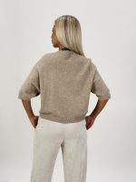 Pulover oversized accesorizat cu mânecă scurtă - imagine 5