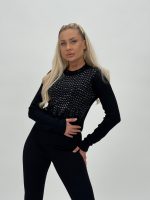 Pulover scurt cu ștrasuri - imagine 6