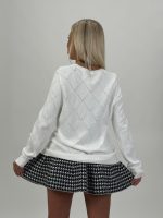 Pulover tricotat cu model romb - imagine 16