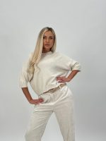 Pulover oversized accesorizat cu mânecă scurtă - imagine 6