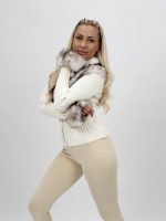 Jachetă din tricot cu blană