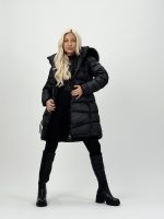 Jachetă 3/4 din fâș cu blană - imagine 21