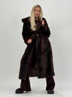 Jachetă din blană cu glugă și cordon - imagine 8