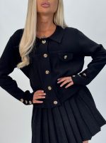 Pulover cardigan cu butoni aurii - imagine 7