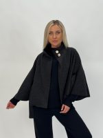 Poncho cu cordon în talie - imagine 19