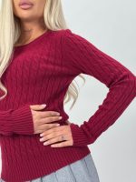 Pulover din tricot cu model torsade - imagine 23