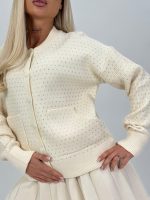 Pulover cardigan cu ștrasuri - imagine 3