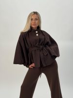 Poncho cu cordon în talie - imagine 16