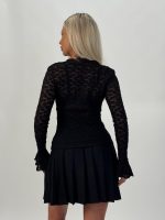 Bluză din dantelă cu mâneci clopot - imagine 6