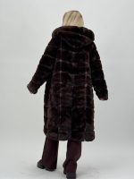 Jachetă lungă din blană cu glugă - imagine 13